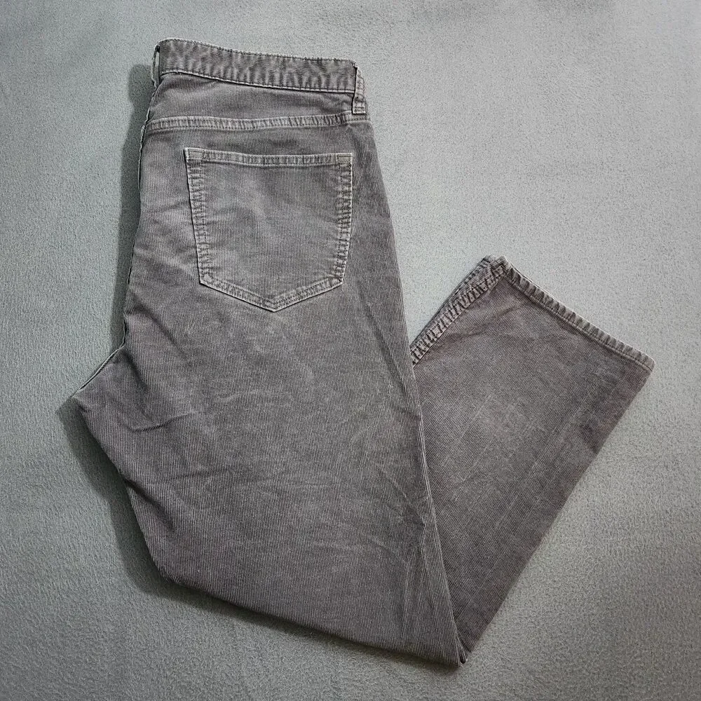 Banana Republic Corduroy Pants Men 38X30 (39X28) Forged Iron Gray Slim Fit